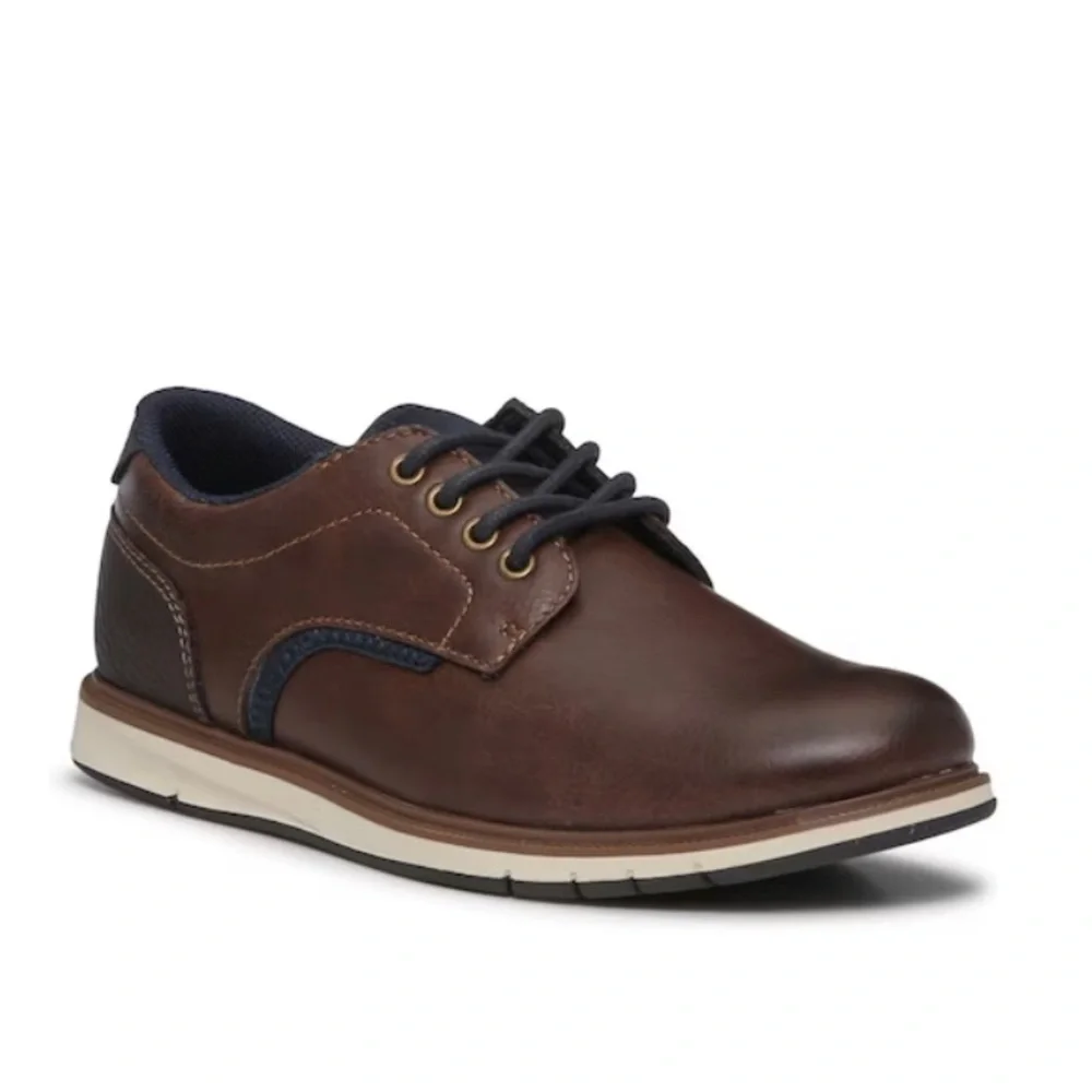 Mix No. 6 Boys Brown Navy Blue Dress Shoe Youth Size 3